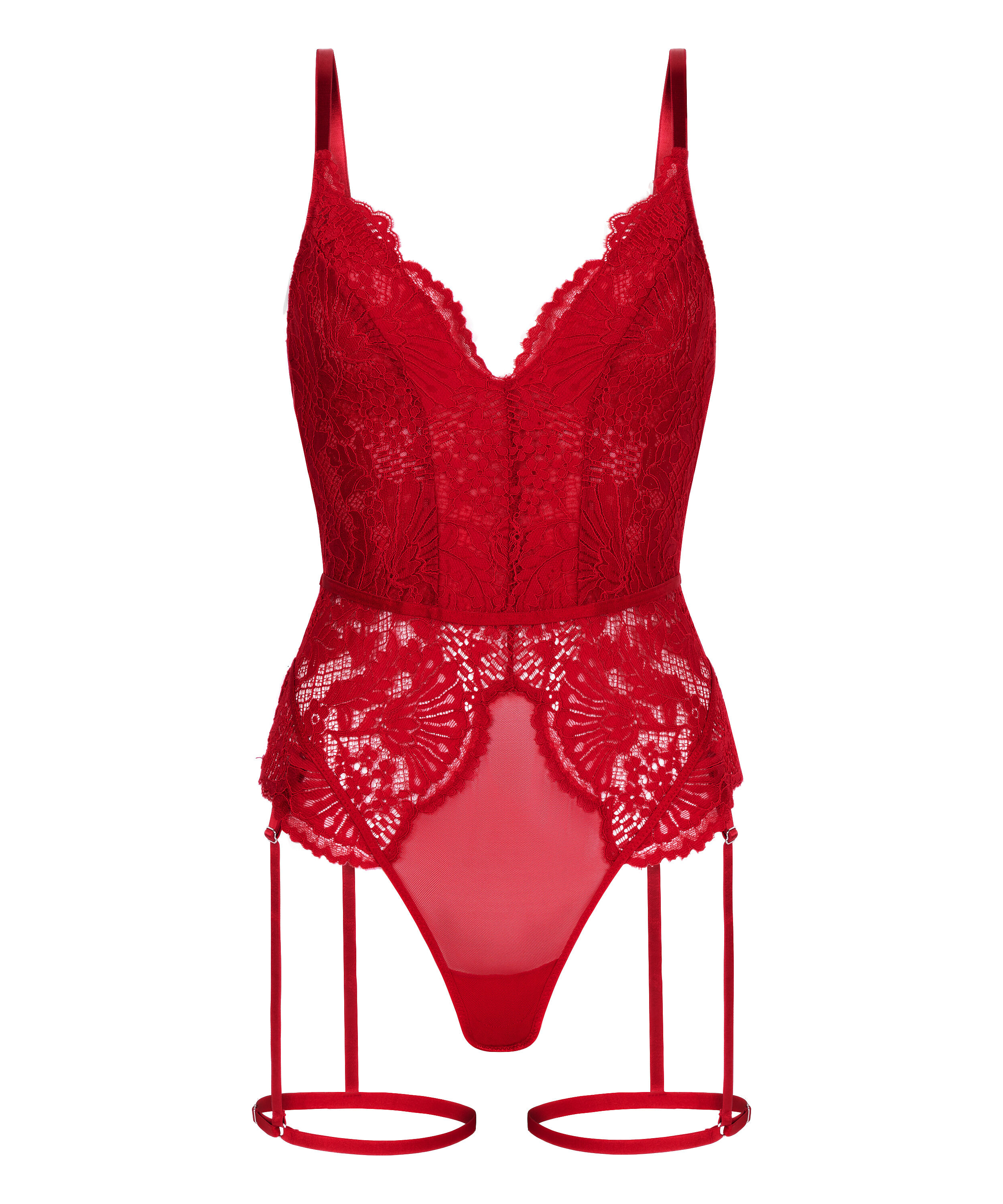 Body Rouge En Dentelle Fine - Taille XL - Idéal Sous Une Veste Ou Pour Une Soirée