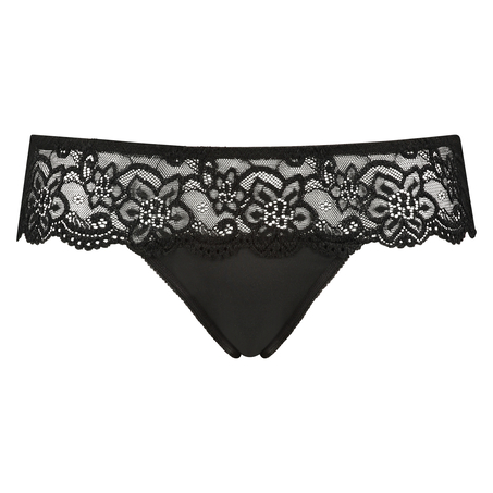 Boxer string Lace, Noir