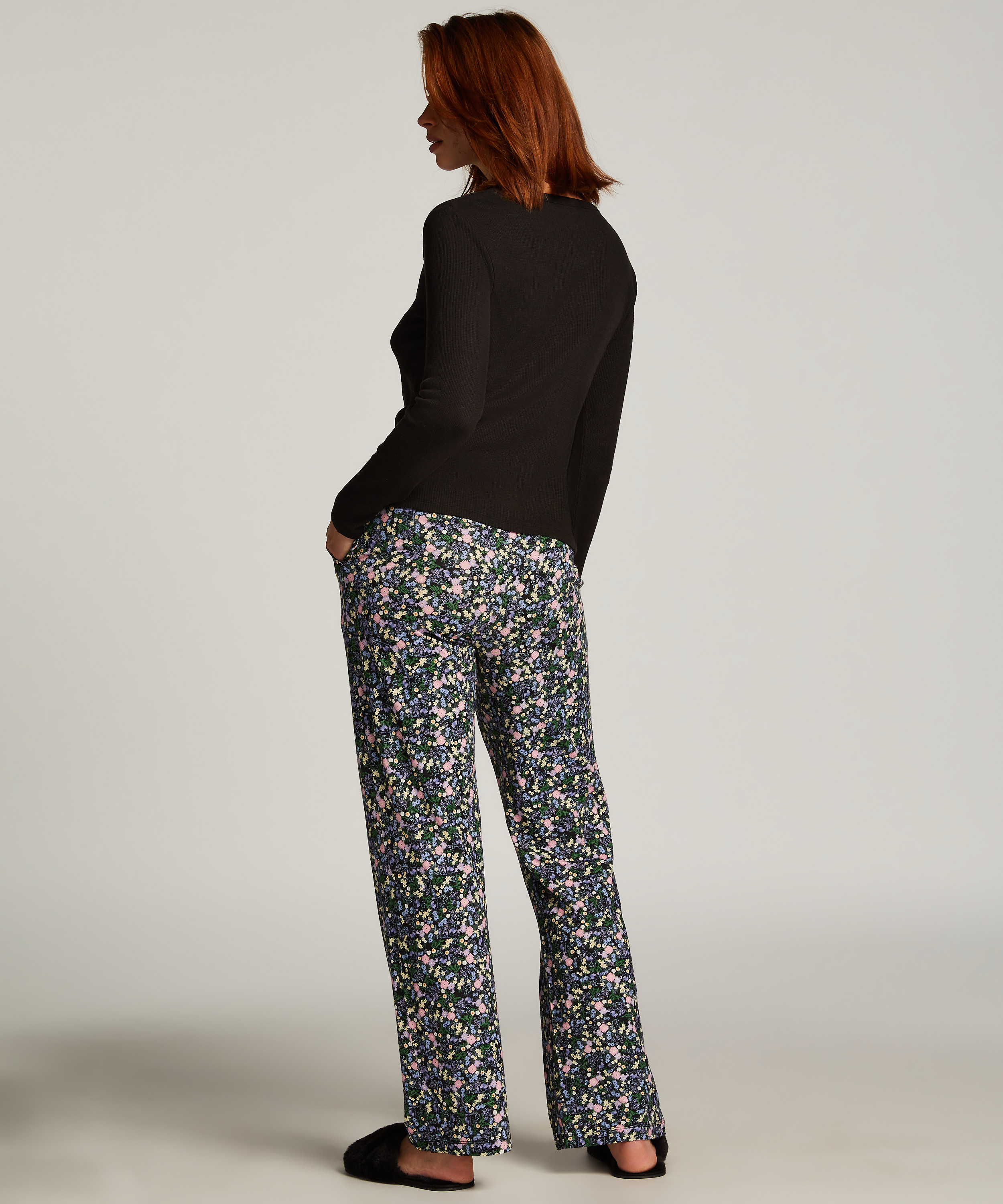 Pantalon de pyjama Jersey, Noir, main