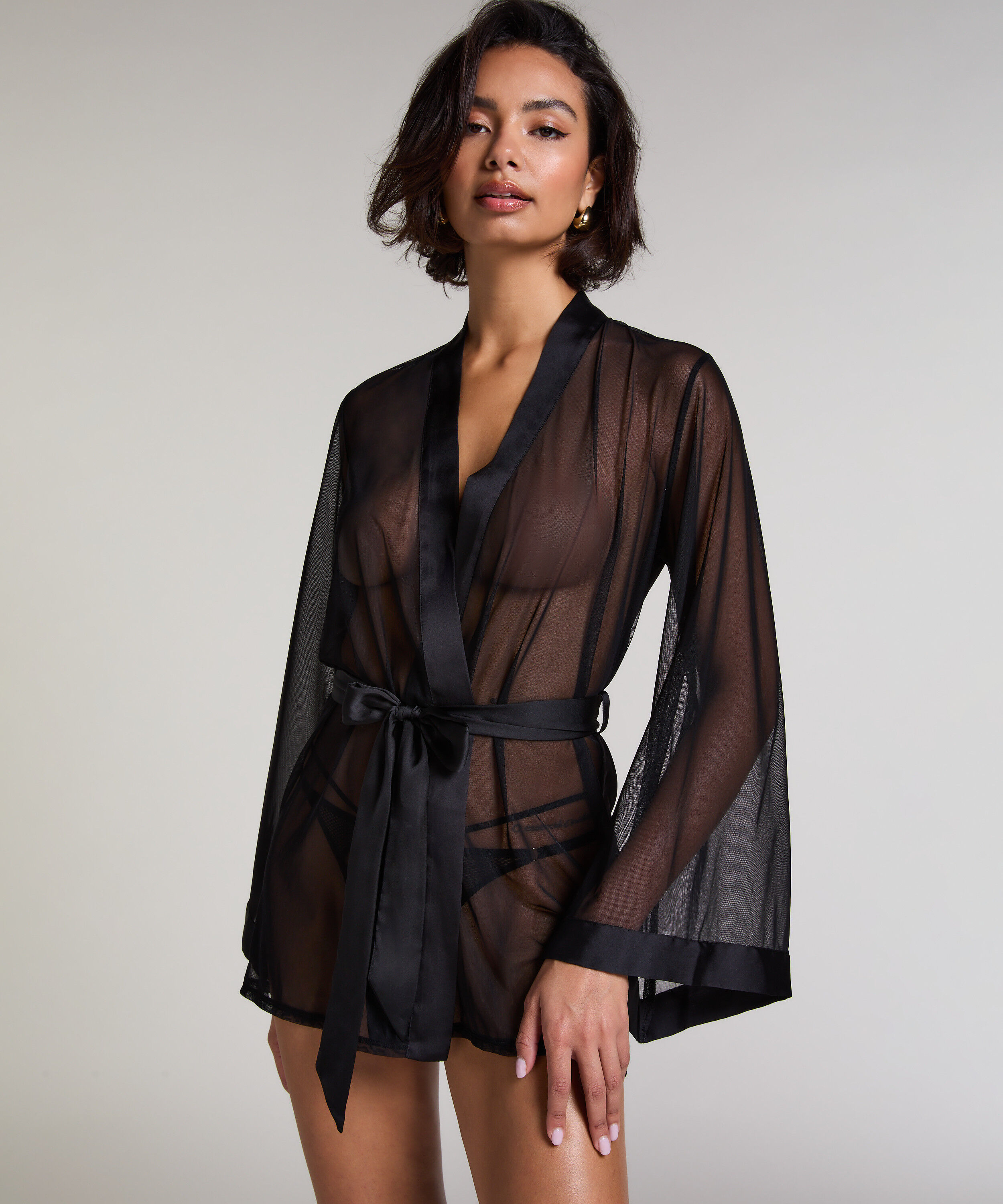 Kimono Maxime Tulle, Noir