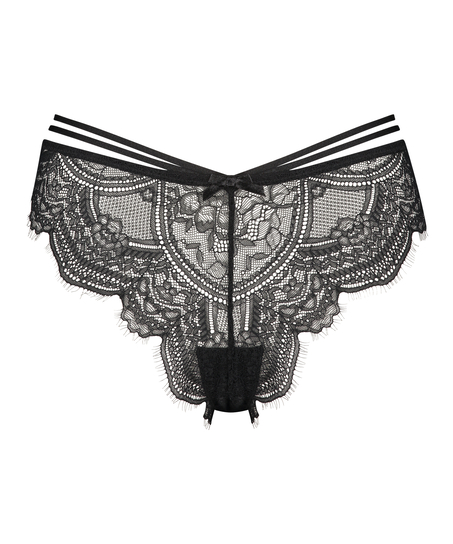 Slip brésilien échancré Sian, Noir