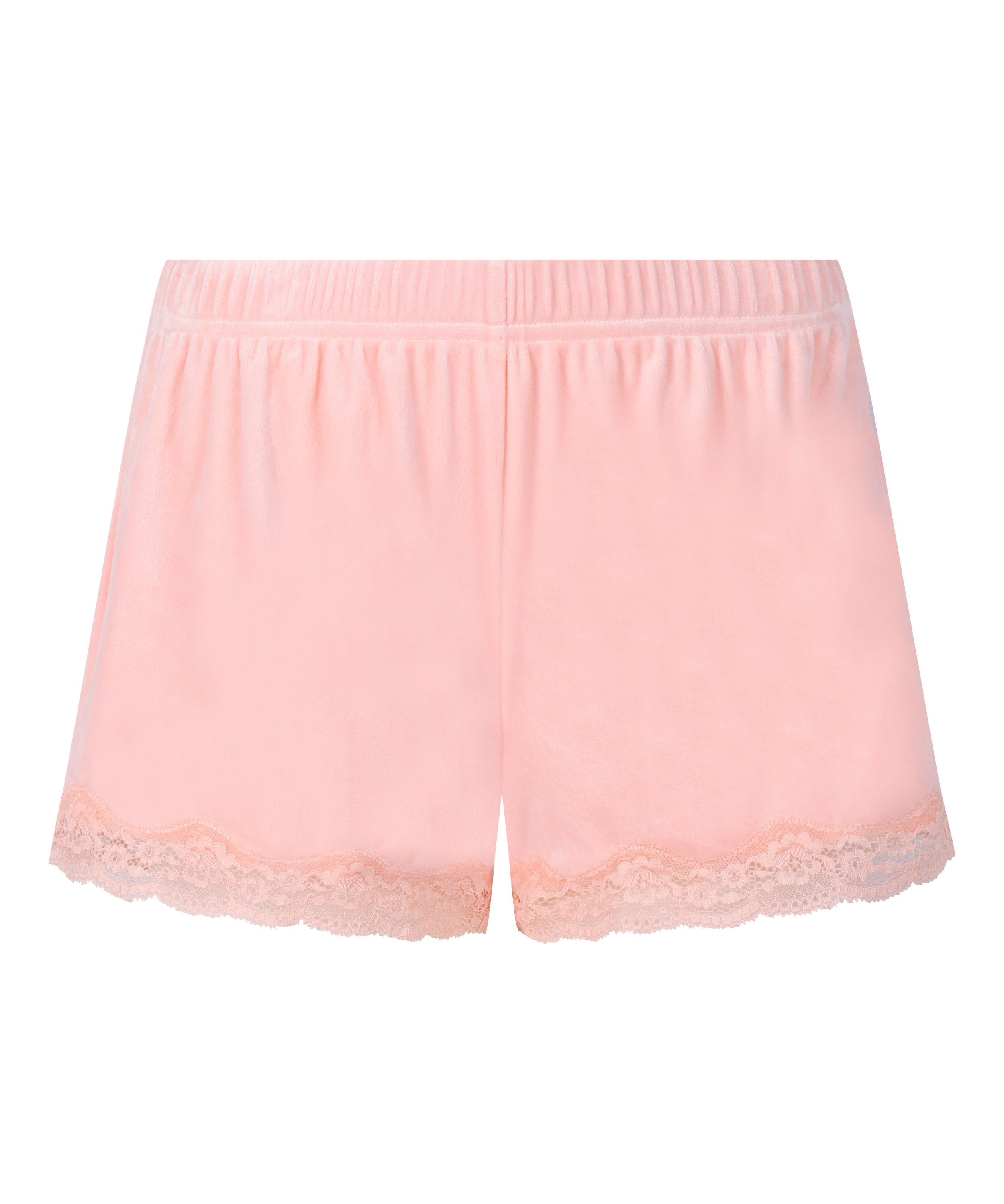 Short en velours à dentelle, Rose, main