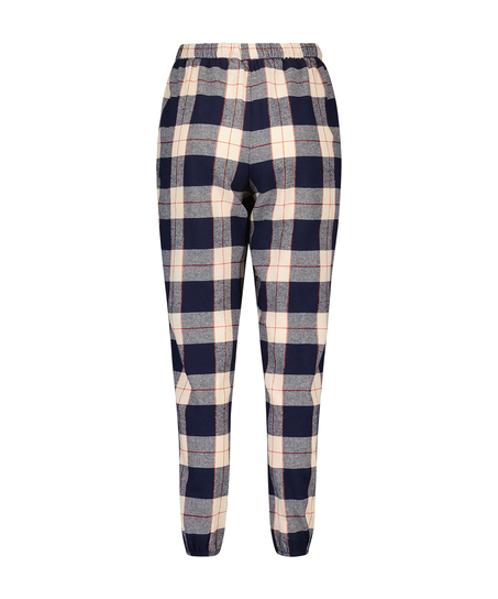 Pantalon de pyjama Twill Check Cuff, Bleu