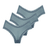 Lot de 3 slips brésiliens en forme de V en mesh, Bleu