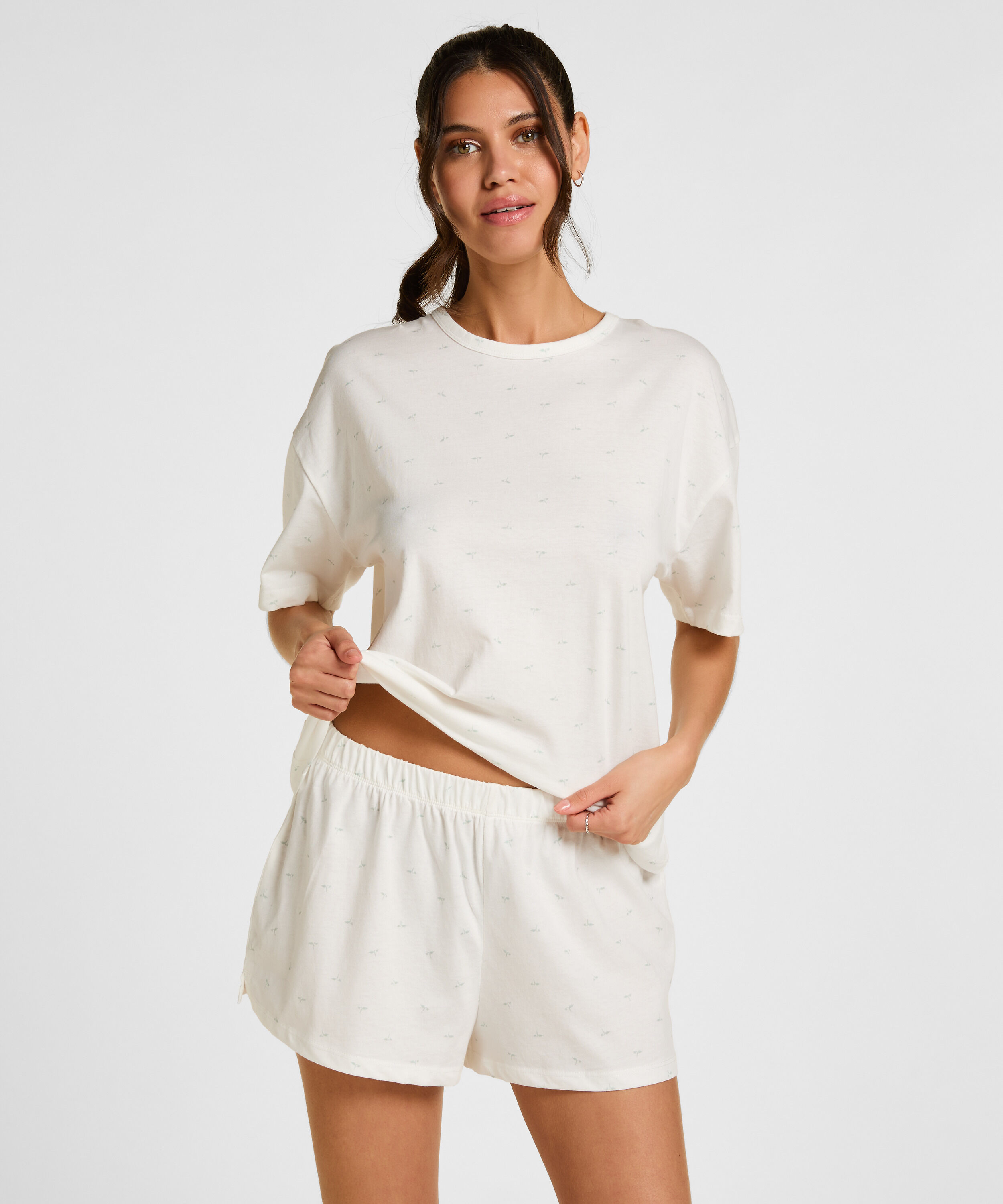 Pyjama set de coton, Blanc Pyjama set de coton, Blanc