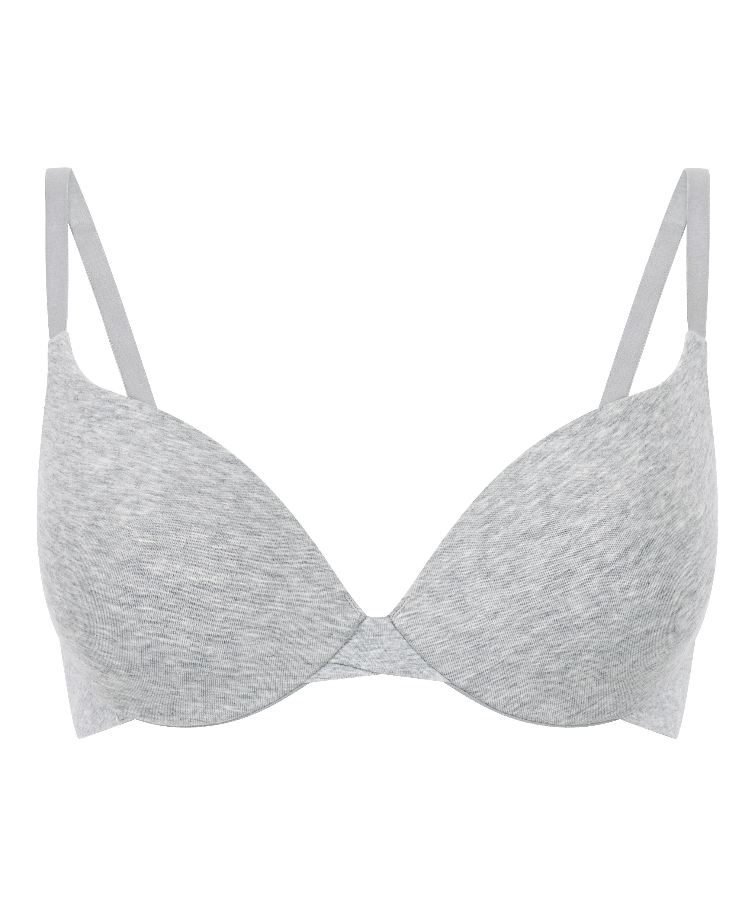 Soutien-gorge à armatures rembourré push-up en coton, Gris, main