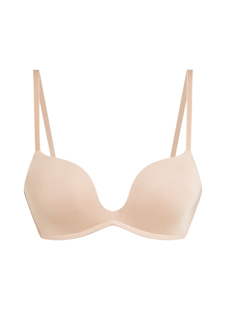 Soutien-gorge à armatures préformé push-up Deep-V, Beige