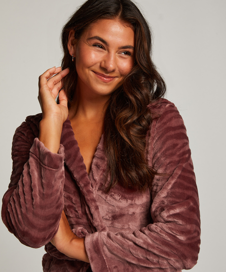 Peignoir court avec fermeture à glissière, Violet