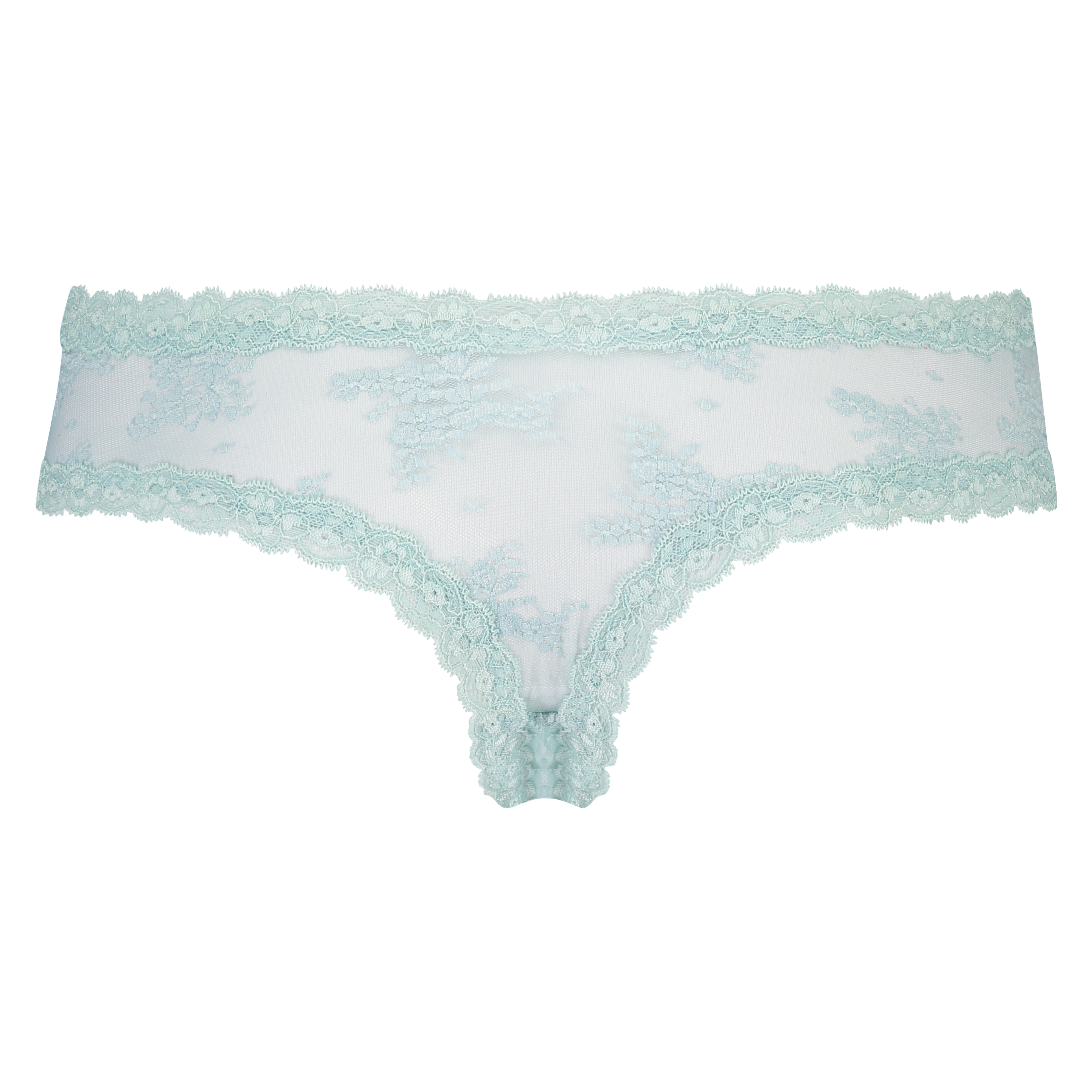 Slip brésilien V-shape Floral Mesh, Blanc, main