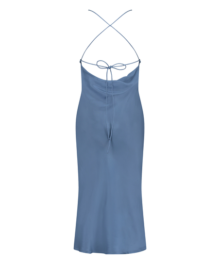 Robe midi Satin, Bleu