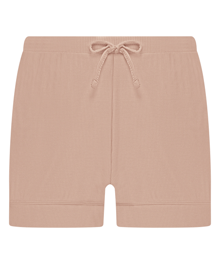 Short en jersey côtelé Essential, Beige