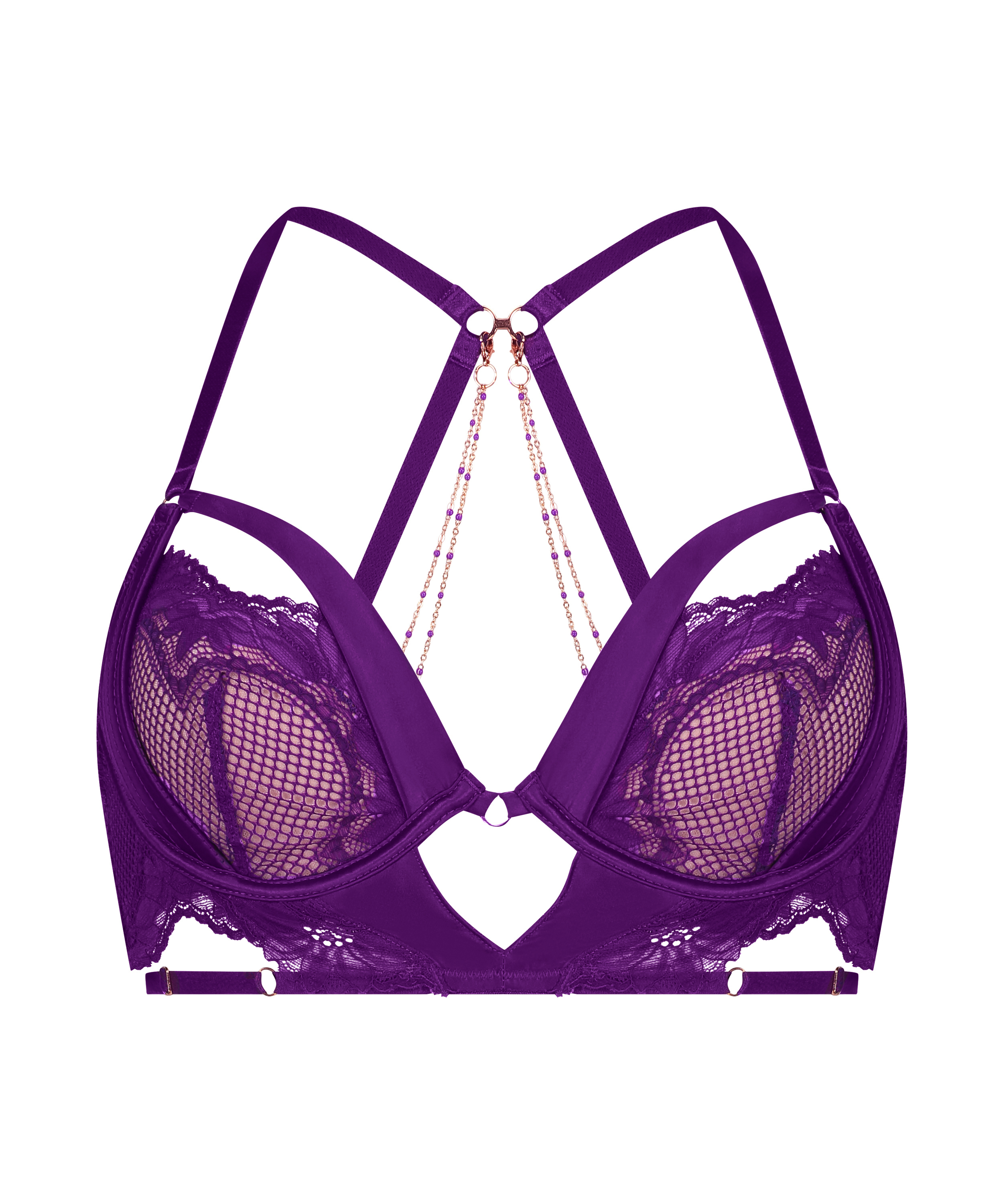 Soutien-gorge non-rembourré à armatures longline Belladonna, Violet, main