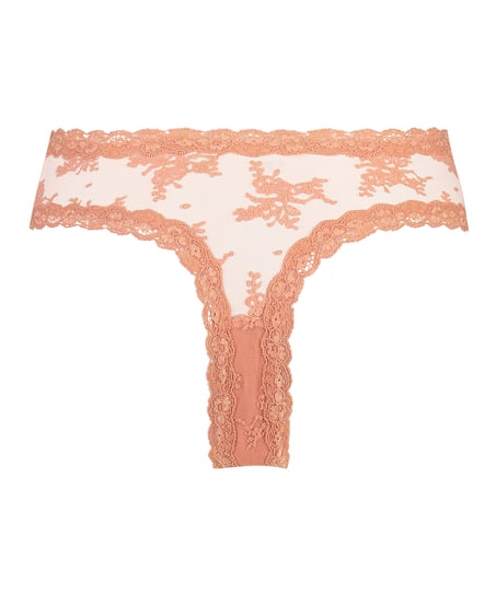 Slip brésilien V-shape mesh, Rose