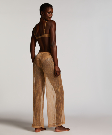 Pantalon de plage brillant Goldie, Jaune