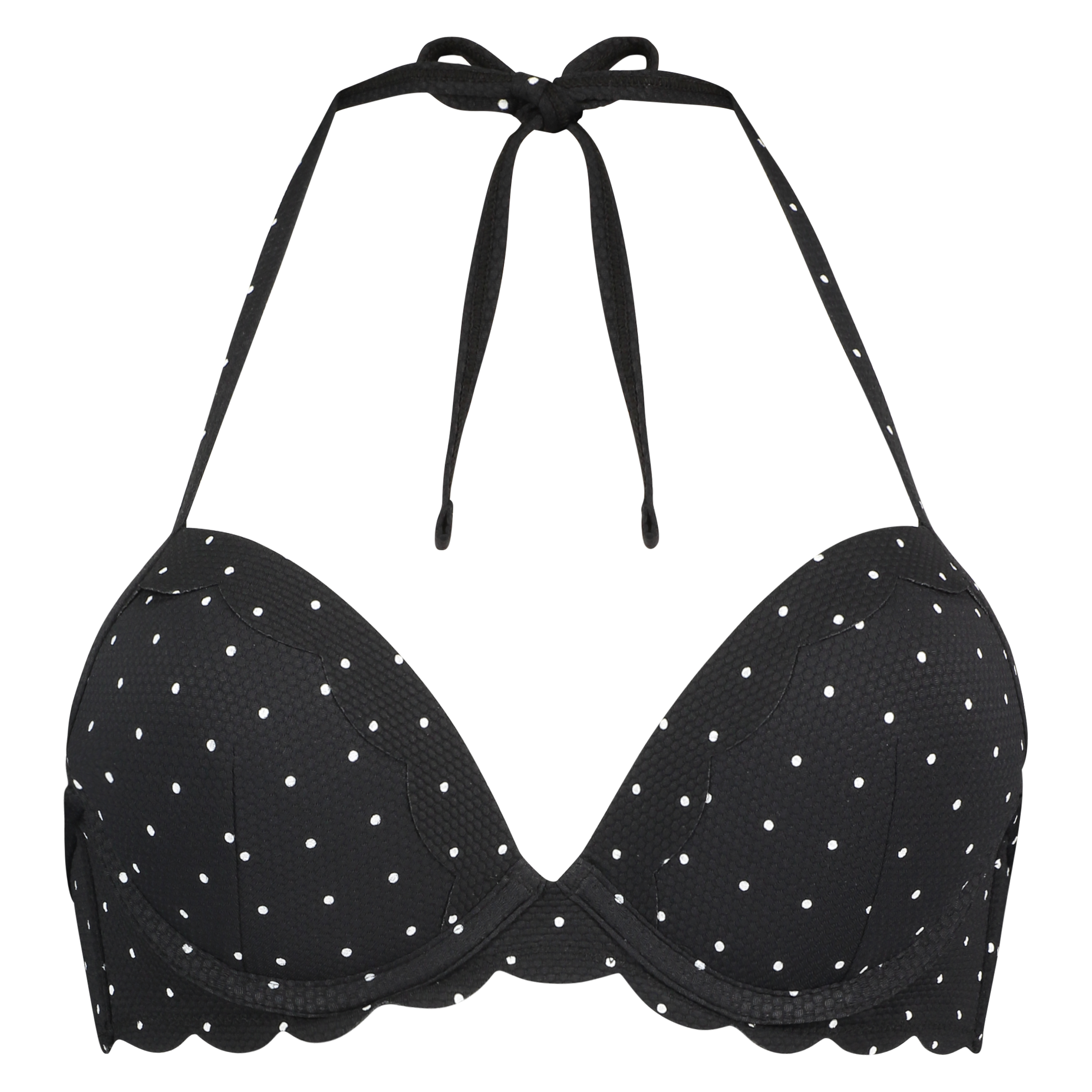 Haut de bikini à armatures à effet push-up préformé Scallop Taille A - E, Noir, main