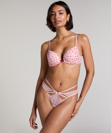 Soutien-gorge &agrave; armatures pr&eacute;form&eacute; Plunge, Rose