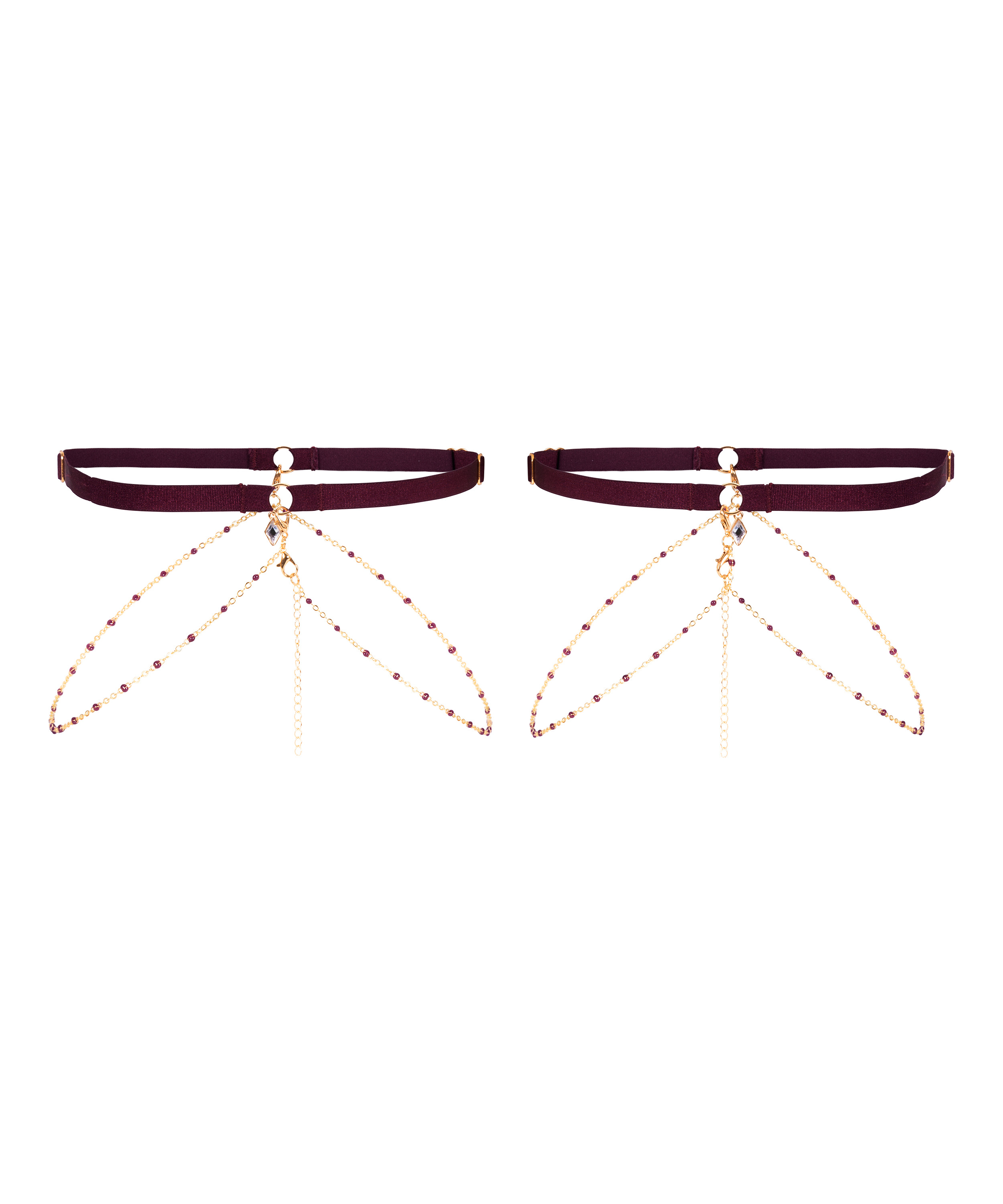 Jarretières Avela, Rouge, main