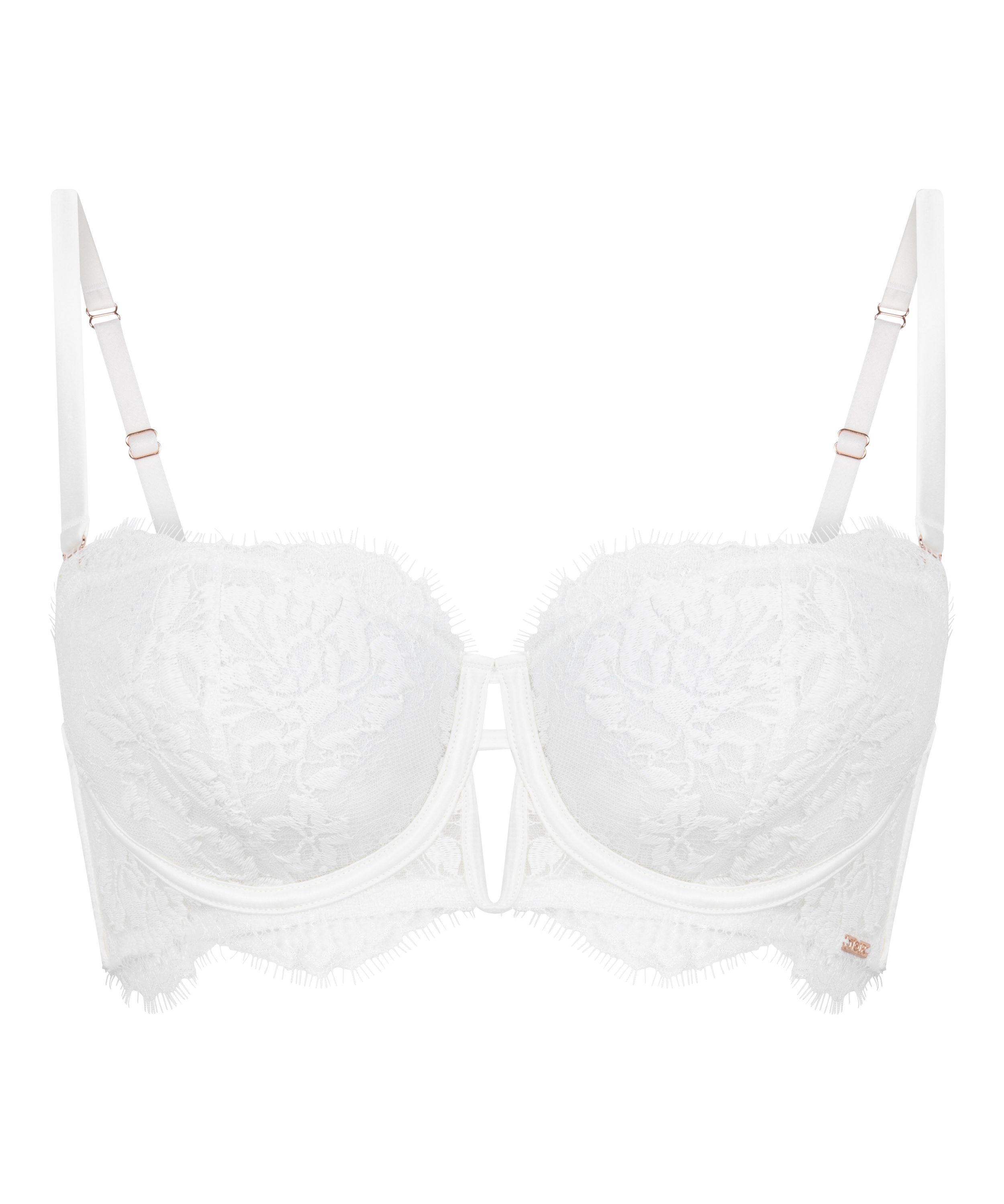 Soutien-gorge à armatures non préformé longline Tiah, Blanc, main