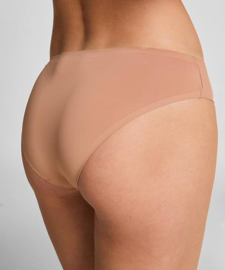Lot de 3 slips brésiliens invisibles, marron