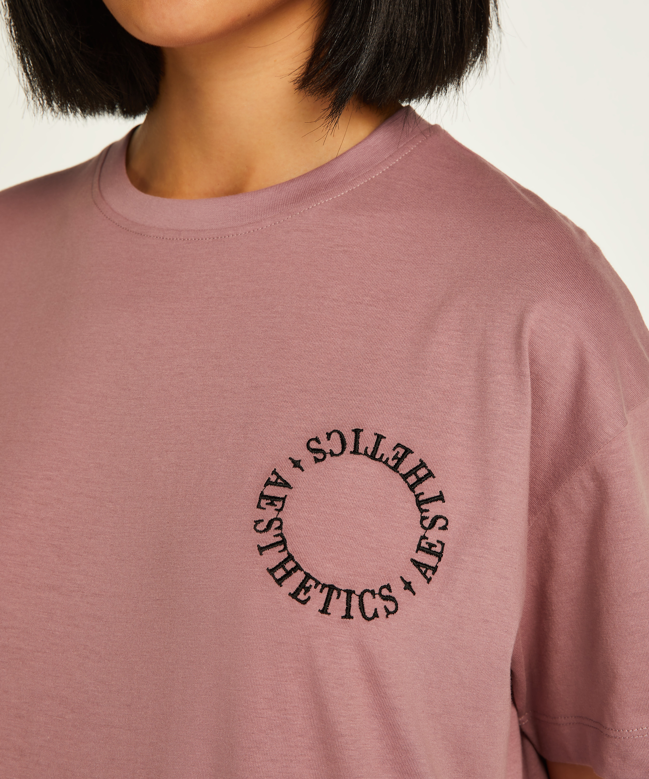 Chemise de nuit col rond, Violet, main