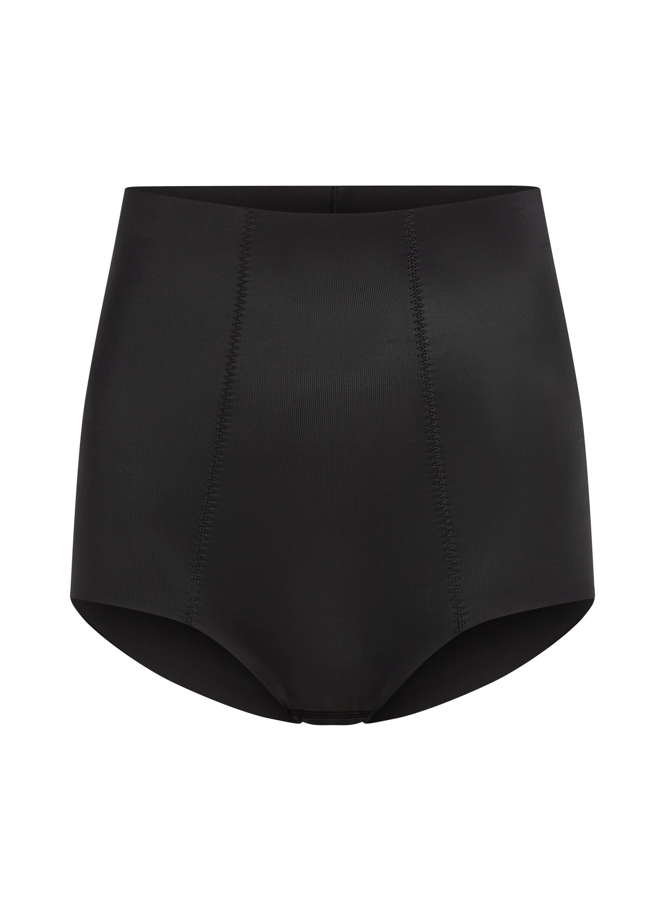 Culotte taille haute avec gaine sculptante en dentelle scuba, Noir