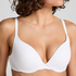 Soutien-gorge à armatures rembourré push-up en coton, Blanc