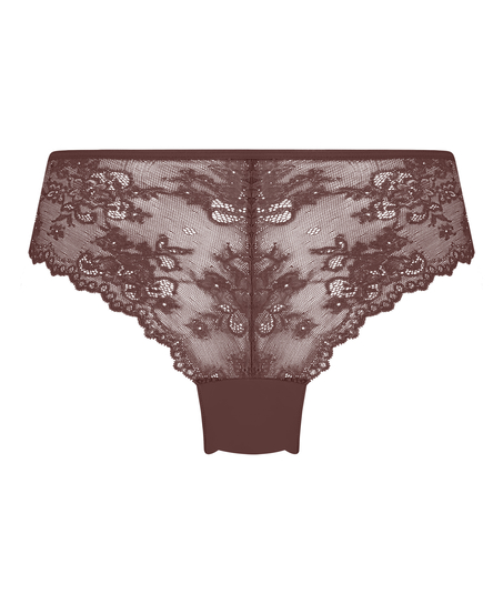 Slip brésilien Invisible Lace Back, Marron