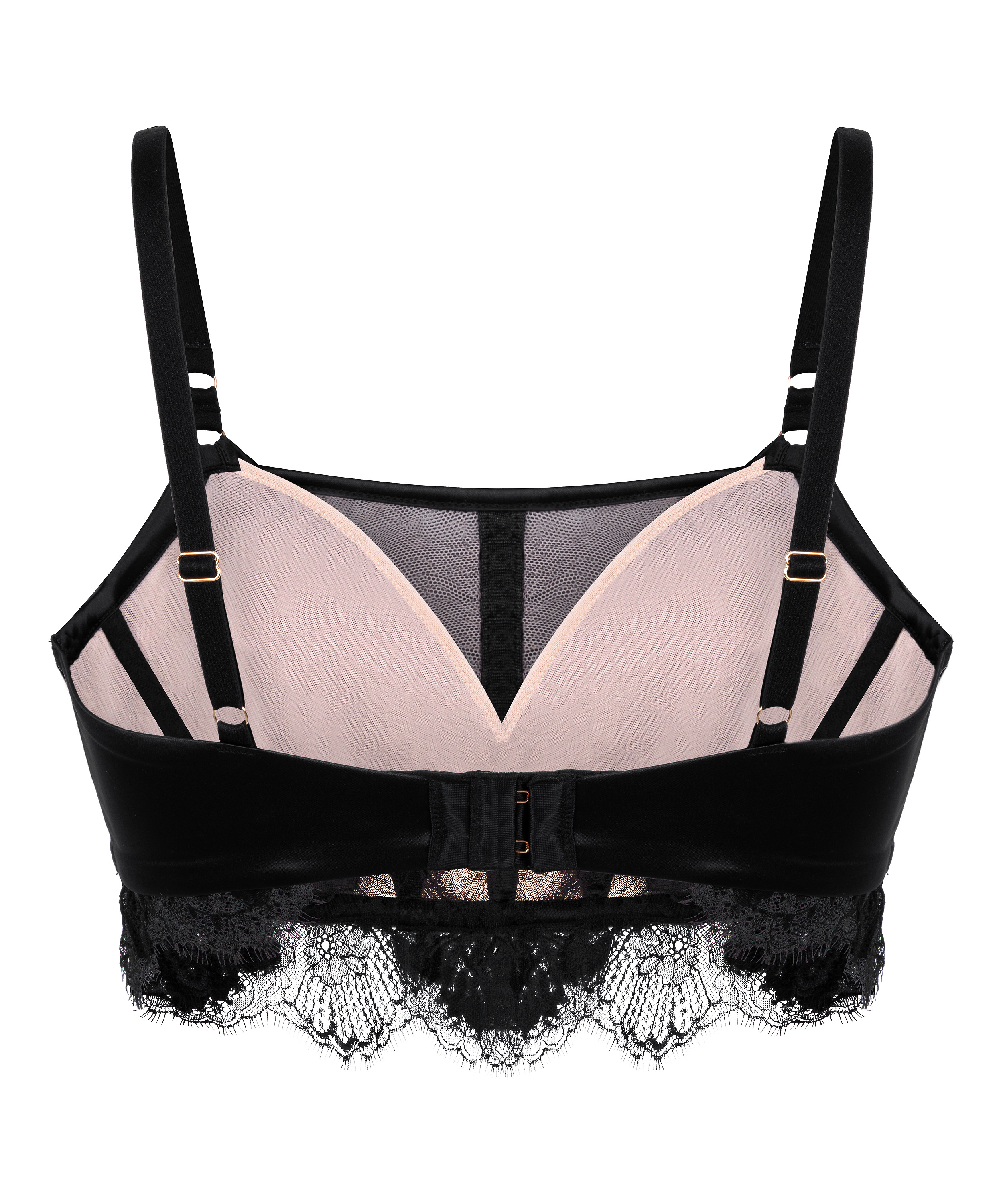 Soutien-gorge à armatures non-préformé longline Cynthia, Noir, main