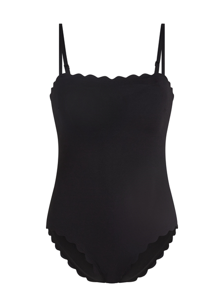Maillot de bain Bandeau Scallop, Noir