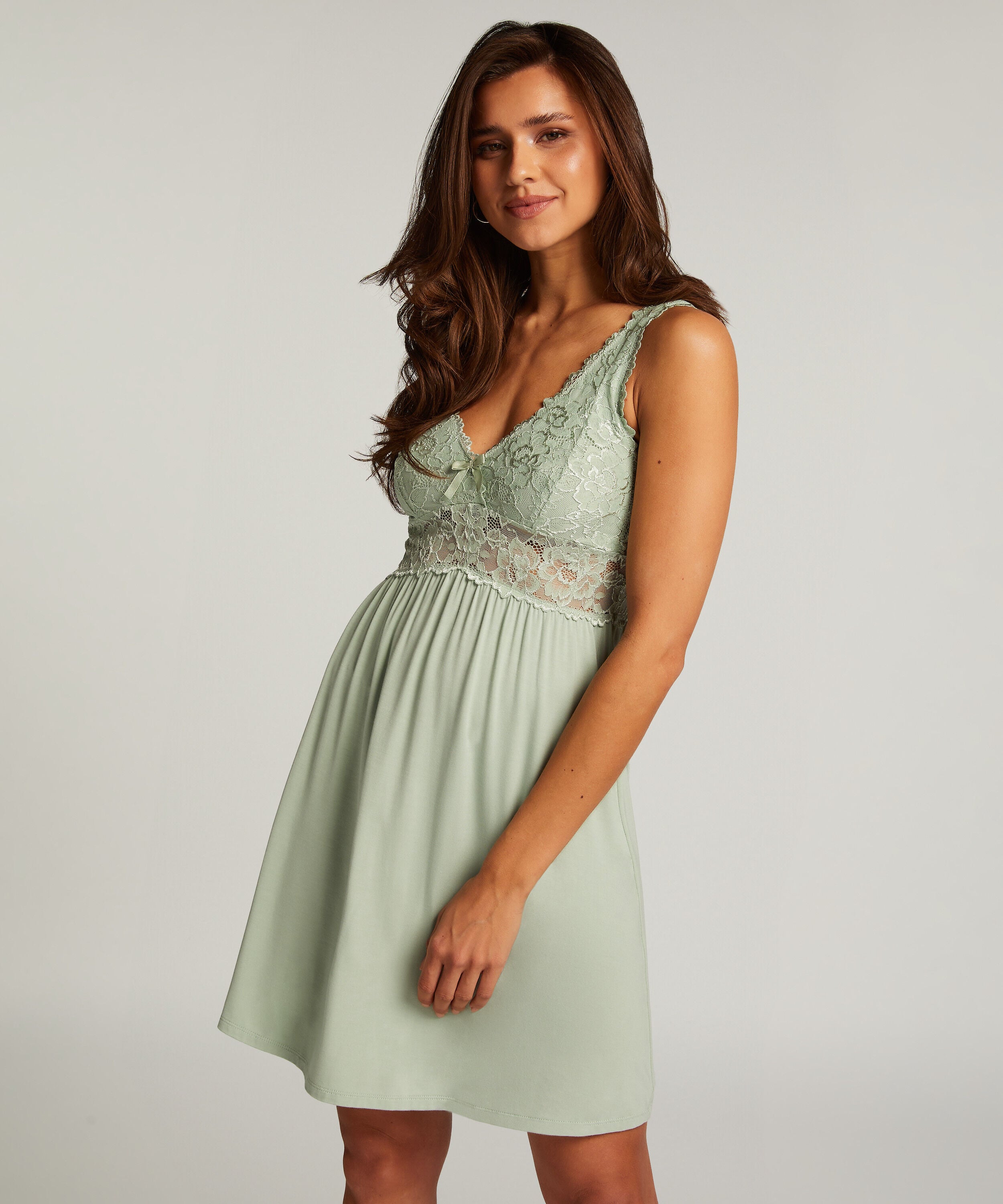 Nuisette Nora dentelle, Vert