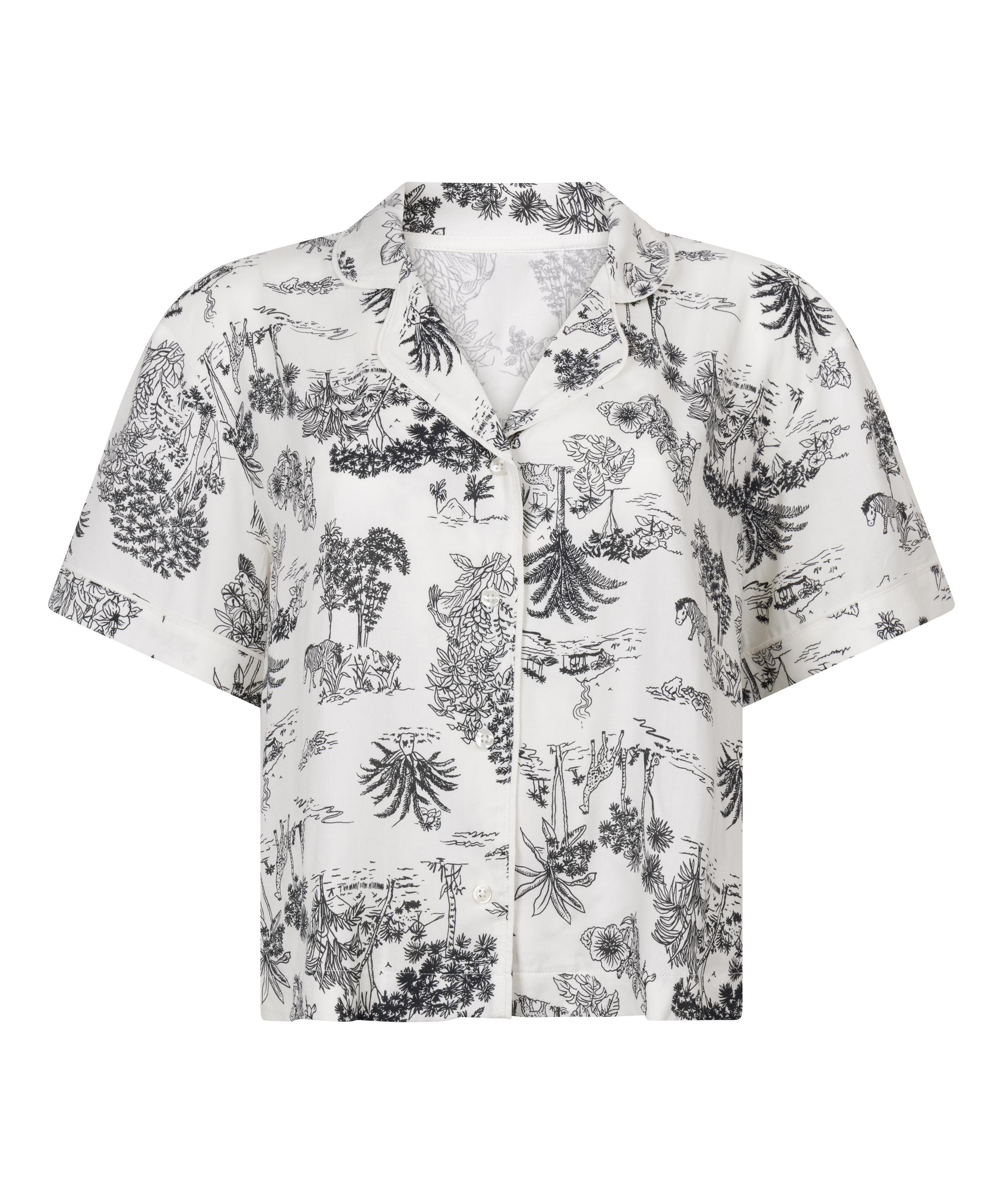 Veste tissée à manches courtes, Blanc, main