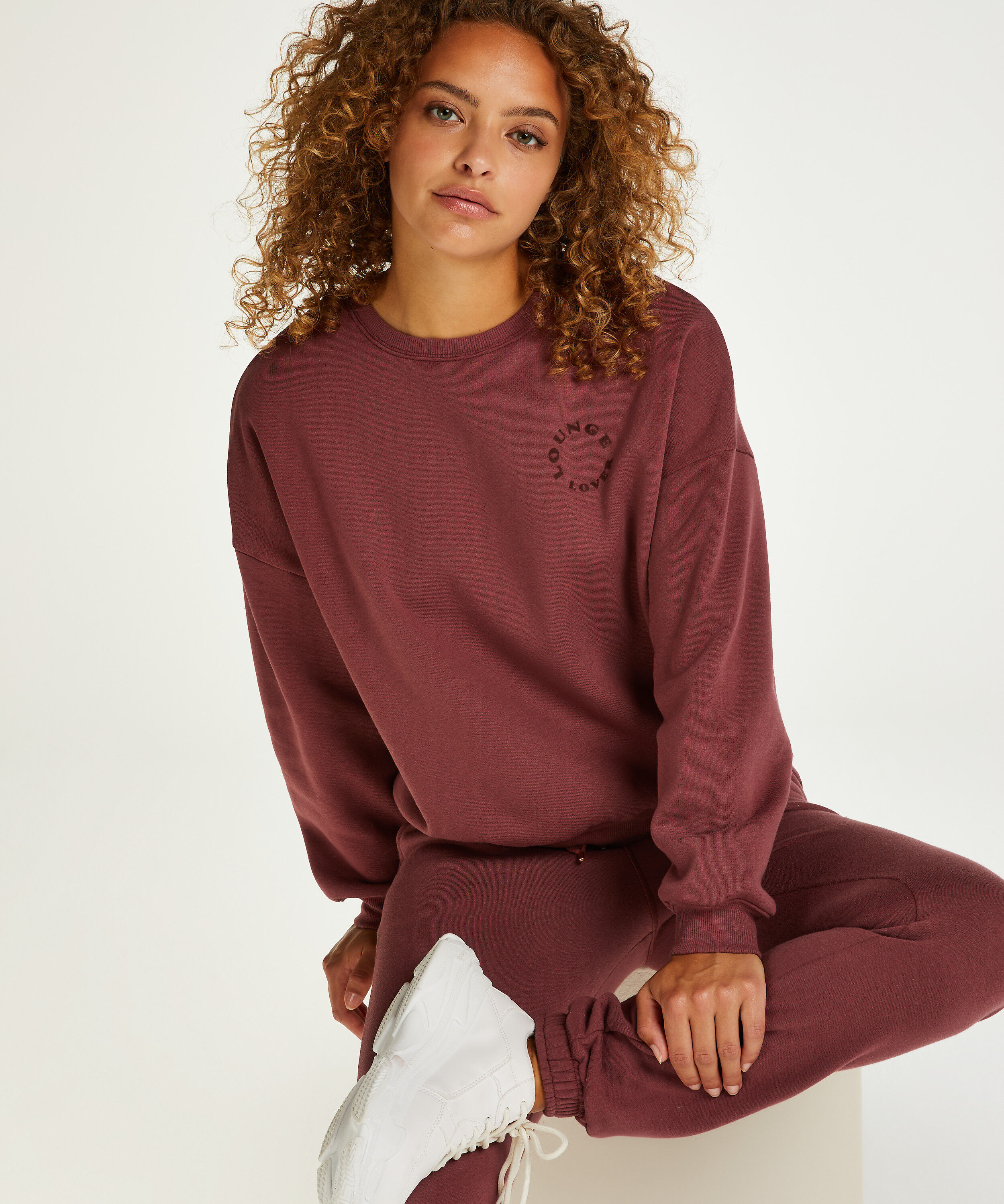 Top Manches Longues Boyfriend Brushed, Rose