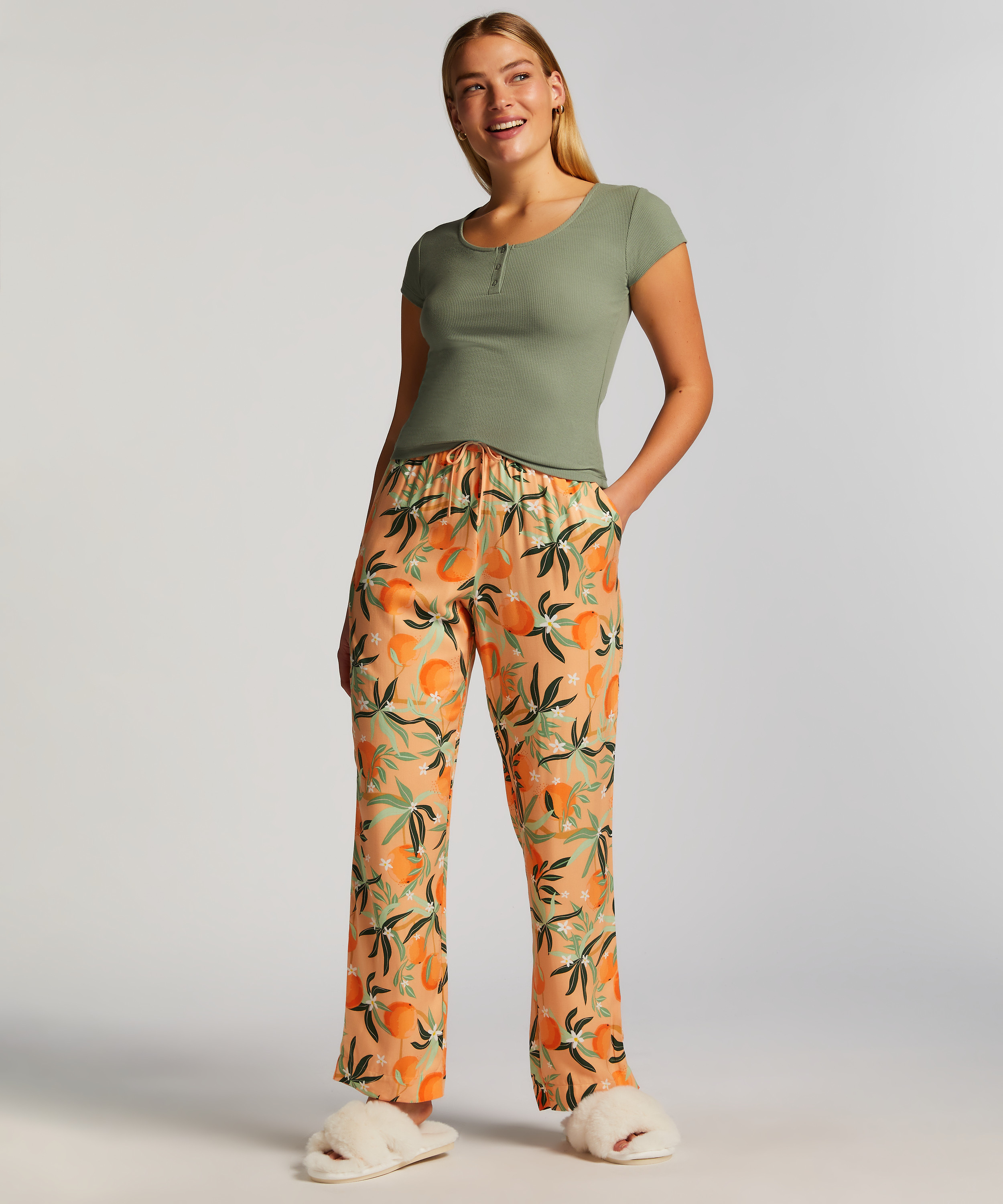 Pantalon de pyjama Woven, Rose, main