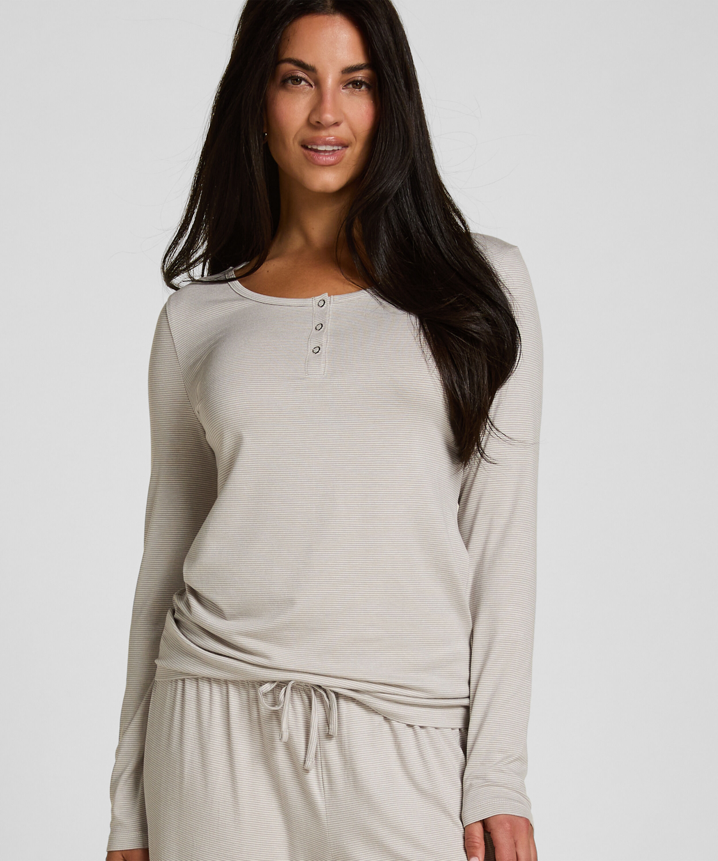 Ensemble Pyjama Rayé Henley, Gris Ensemble Pyjama Rayé Henley, Gris