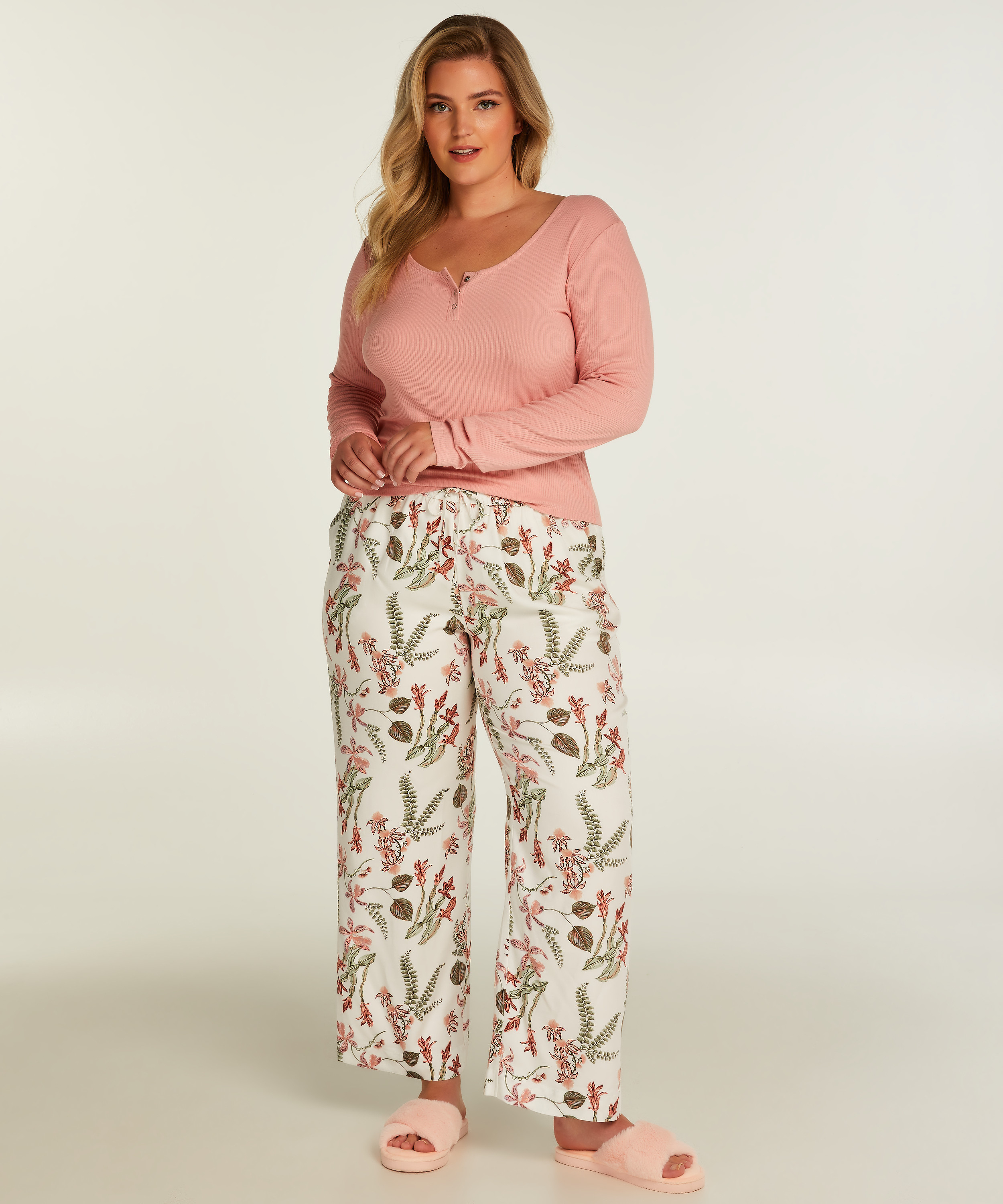 Top de pyjama Rib, Rose, main