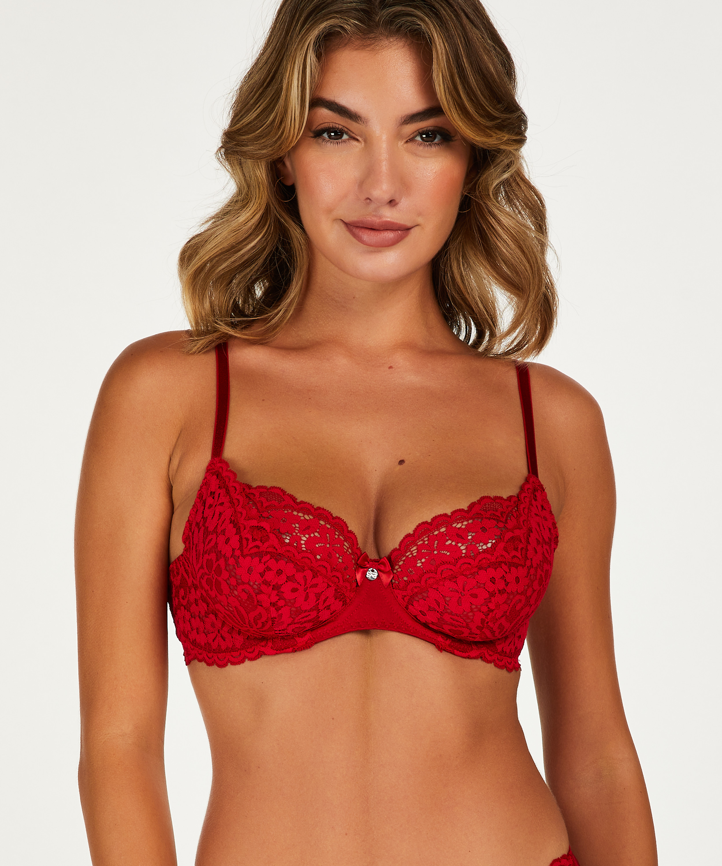 Soutien-gorge à armatures non-préformé Rose, Rouge, main