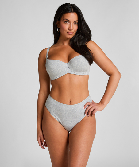 Soutien-gorge à armatures rembourré en coton, Gris