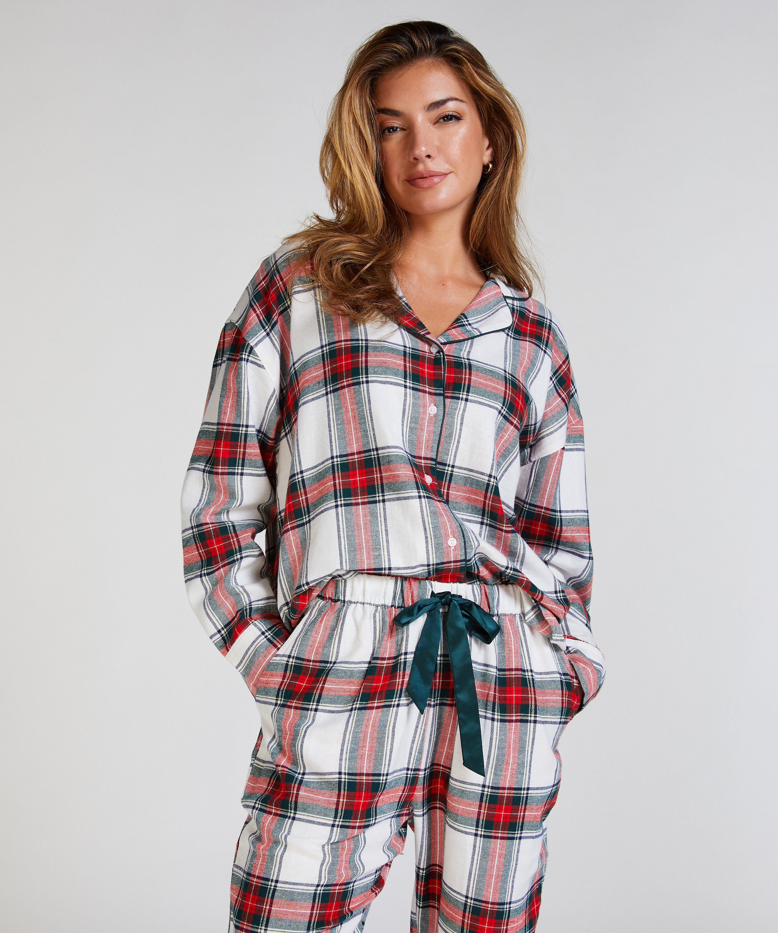 Haut de Pyjama Flanel, Blanc, main