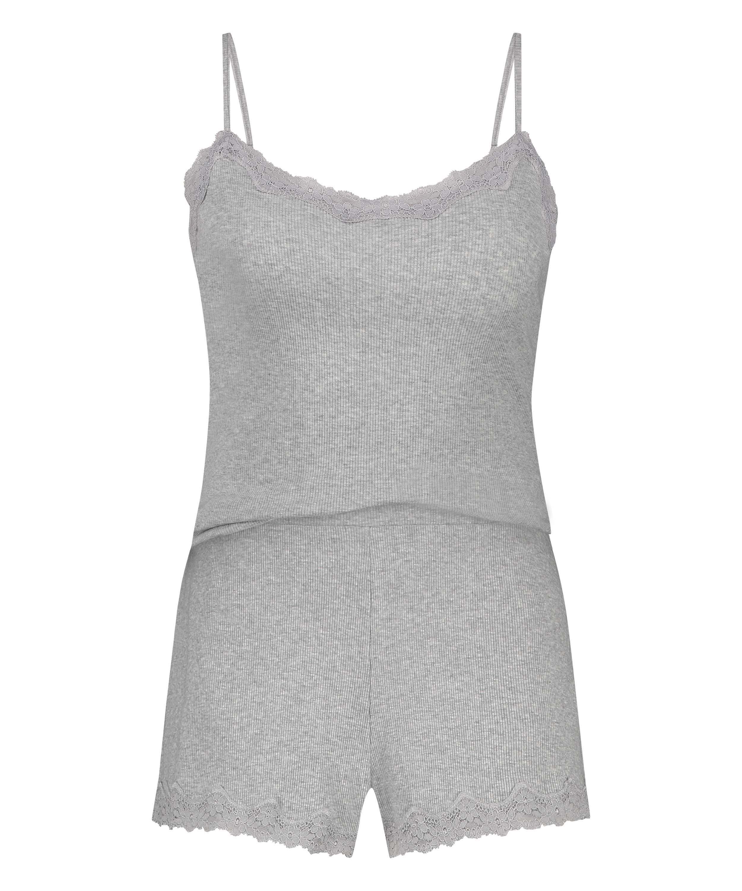 Ensemble de pyjama court Cami, Gris, main