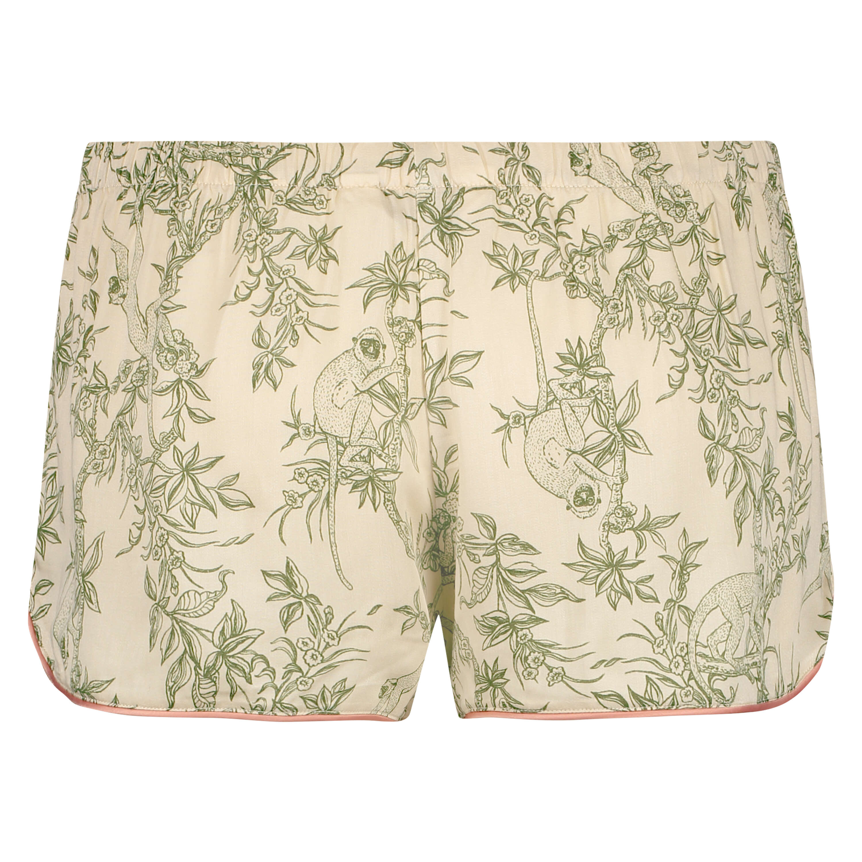 Pyjama short tiss&eacute;, Beige, main