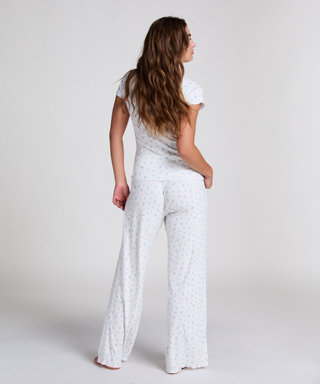 Ensemble pyjama côtelé, Bleu