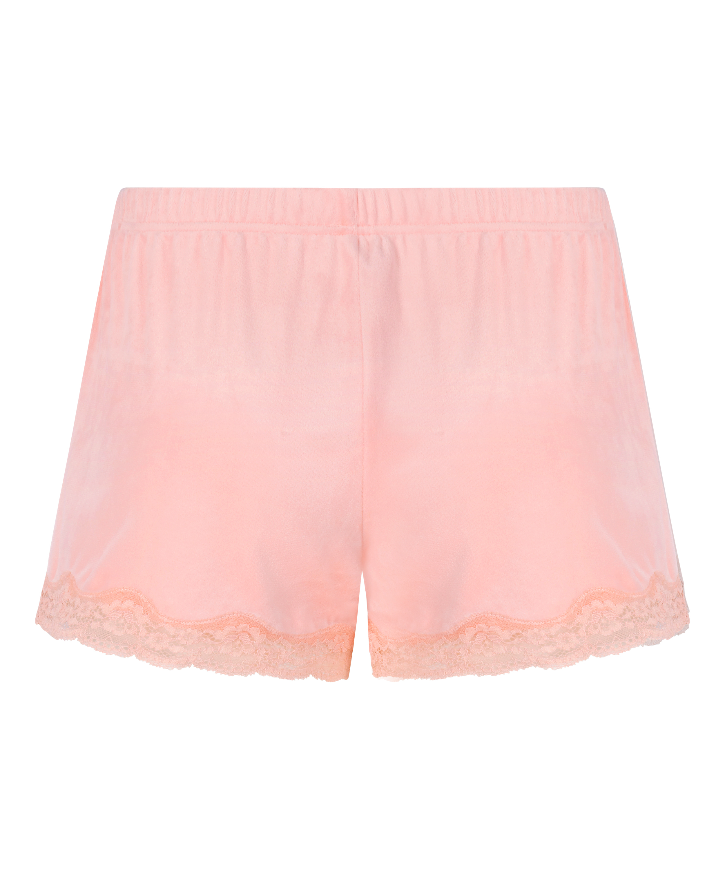 Short en velours à dentelle, Rose, main