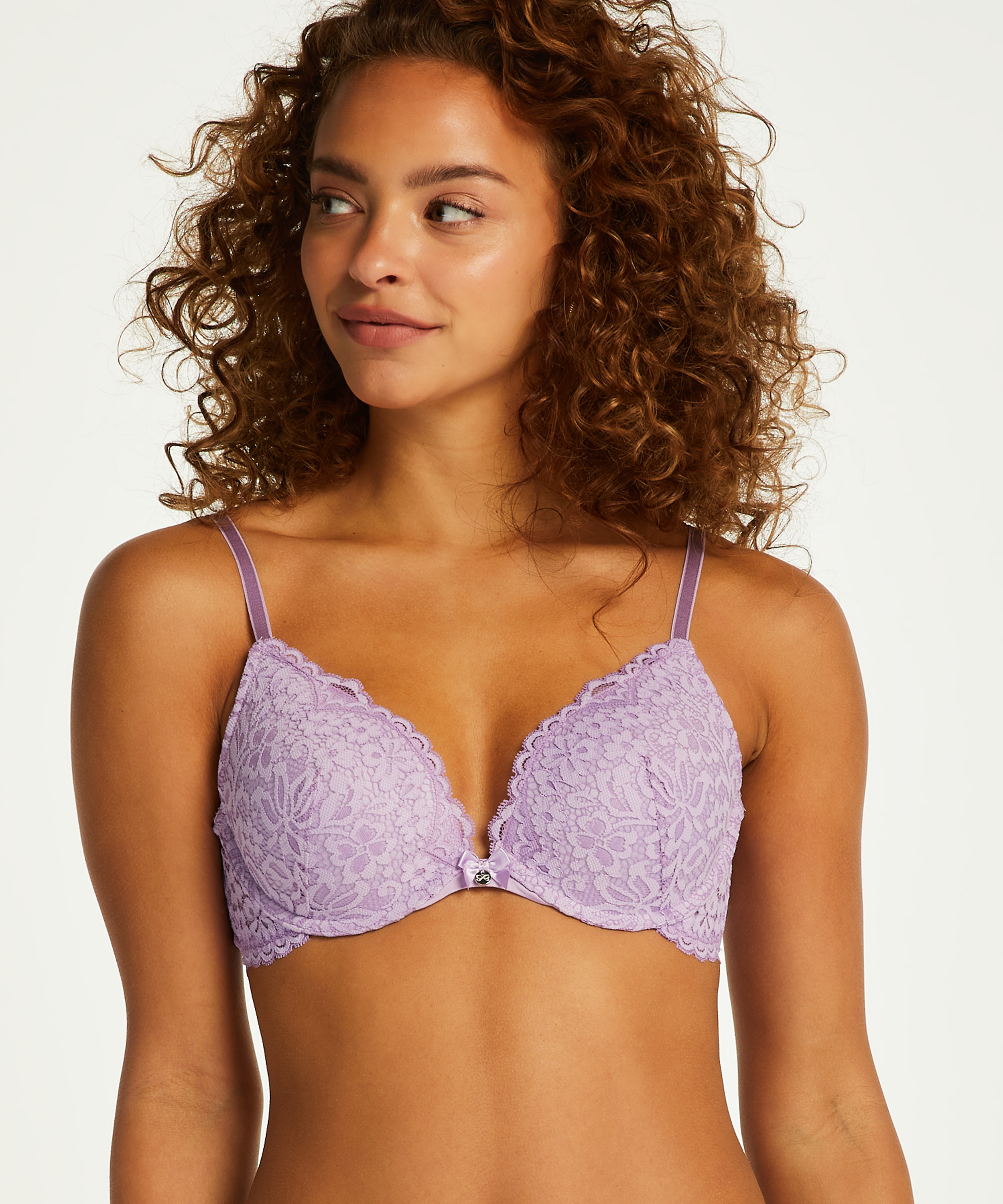 Soutien-gorge push-up à armatures rembourré Rose, Violet, main