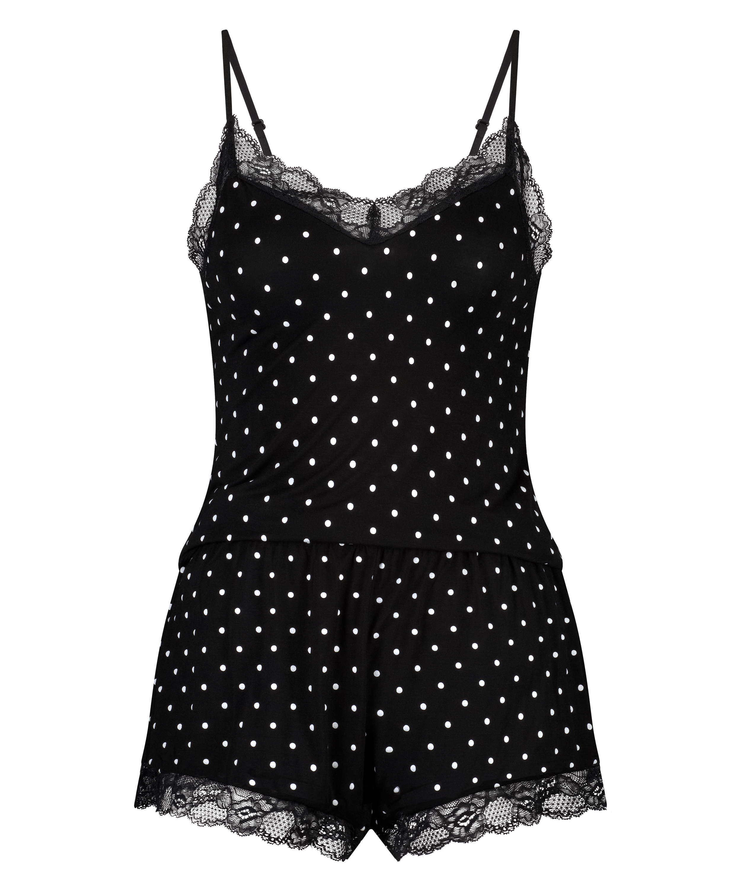 Ensemble de pyjama court Cami, Noir, main