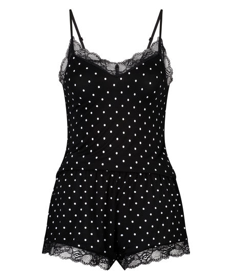 Ensemble de pyjama court Cami, Noir