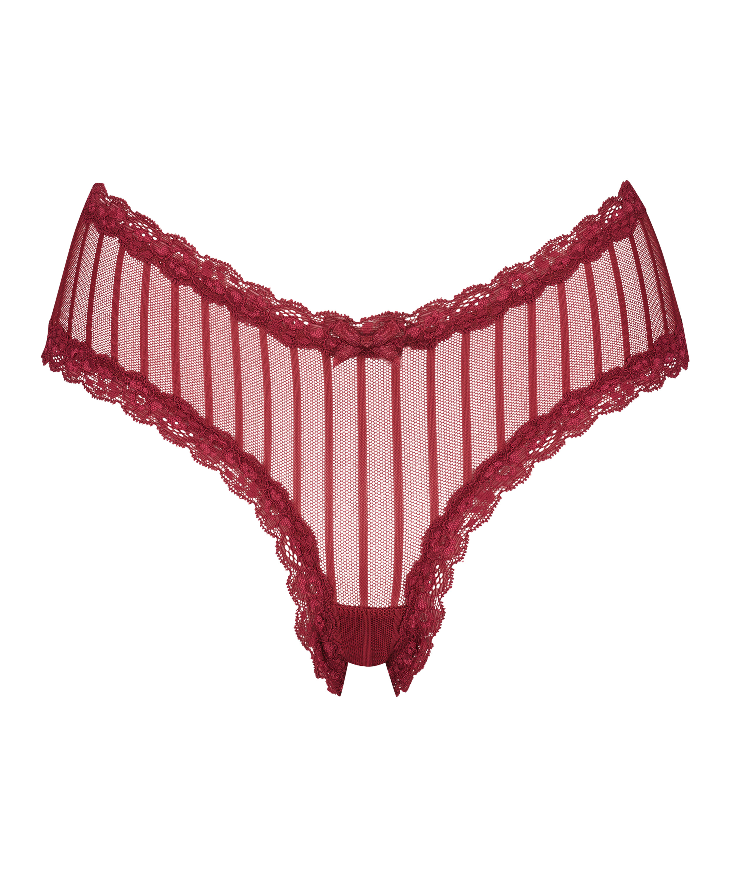 Slip brésilien V-shape mesh, Rouge, main