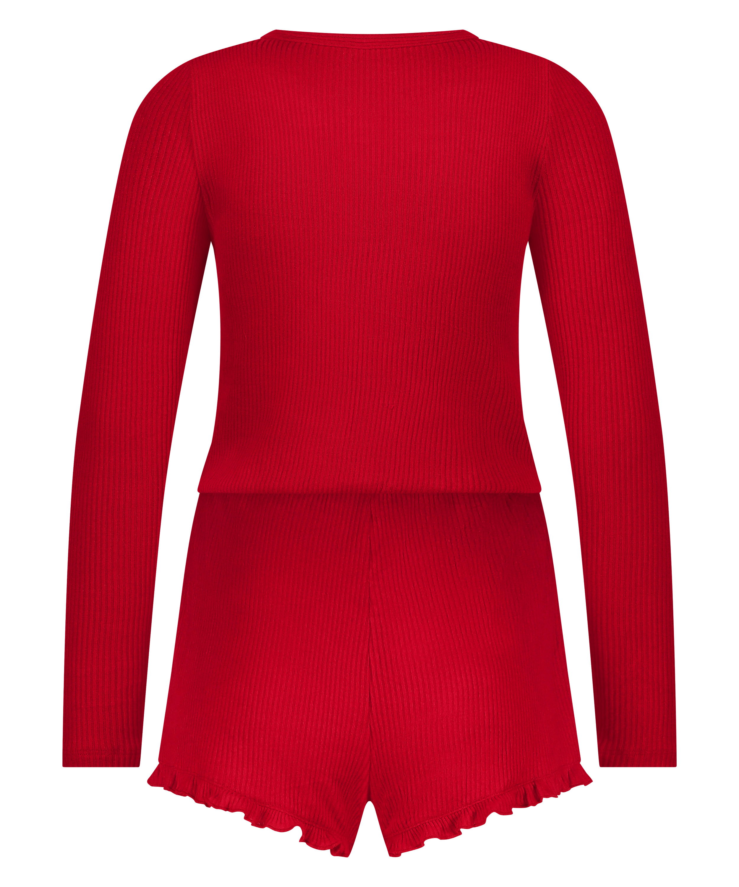 Grenouillère courte brossée, Rouge, main