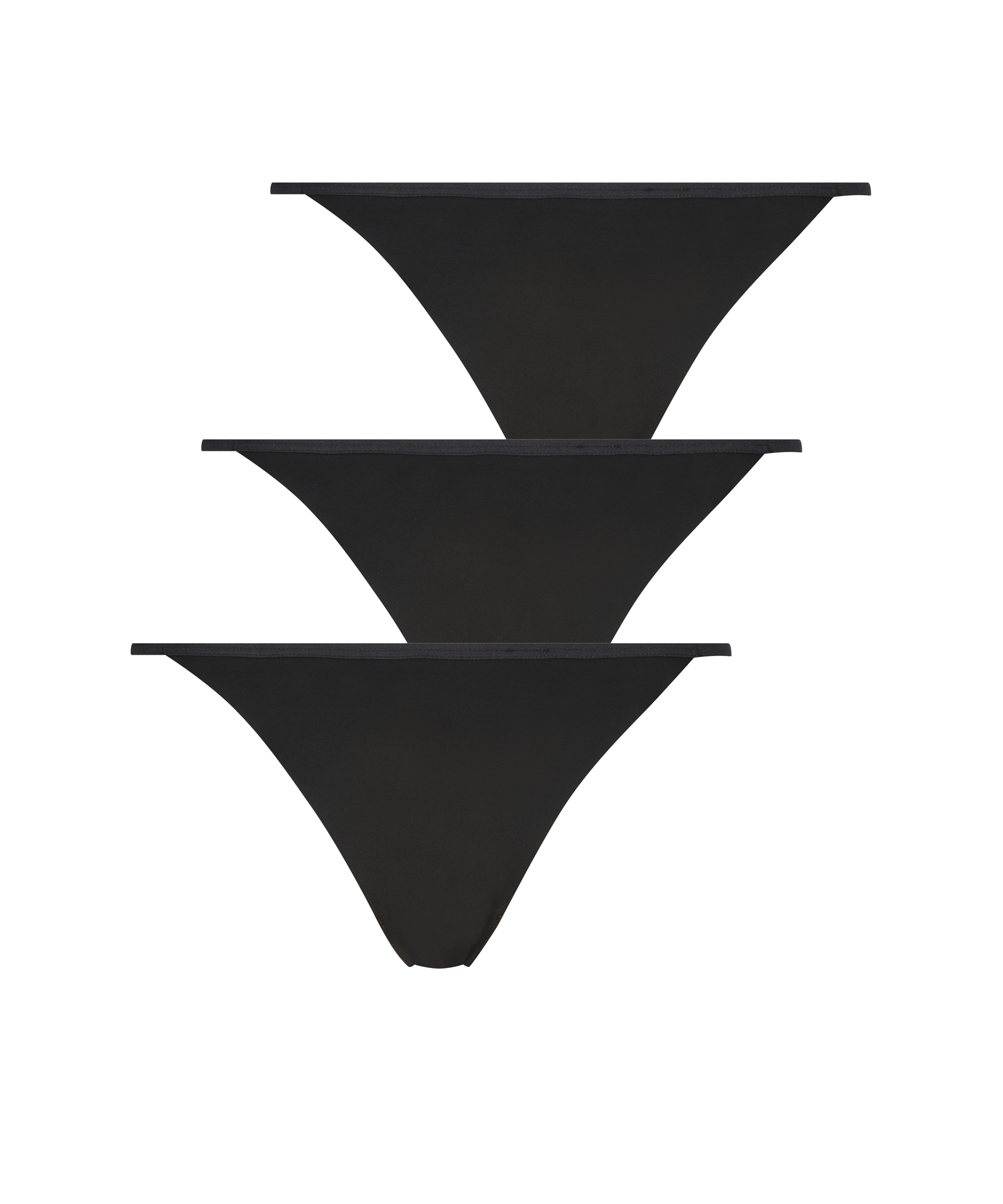 Lot de 3 strings invisibles, Noir, main