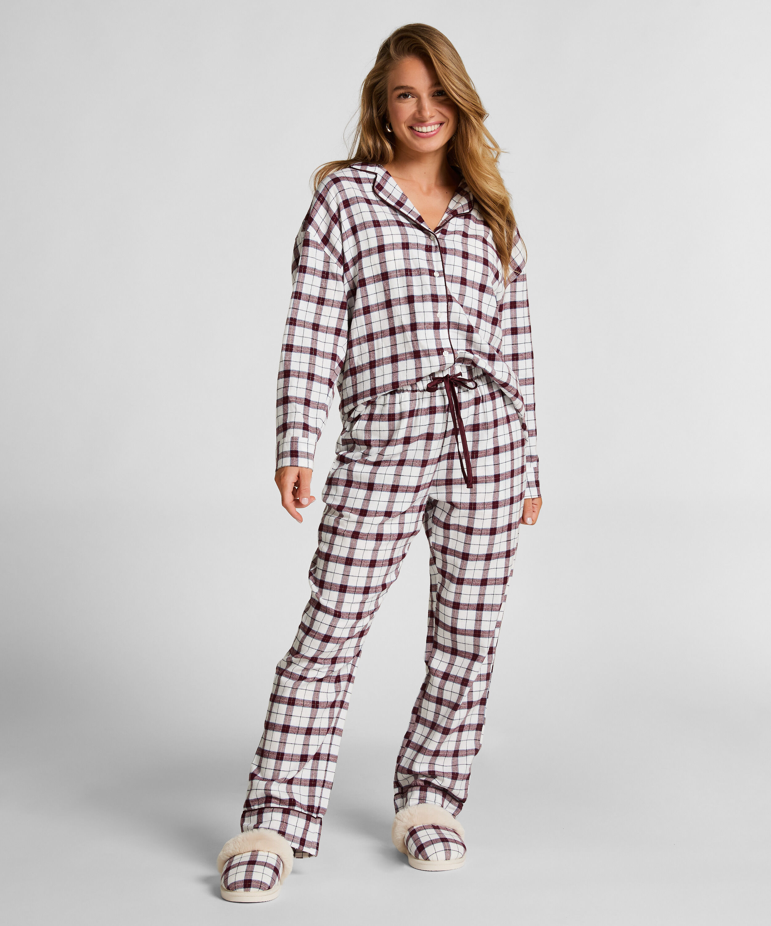 Pantalon de Pyjama Flanel, Blanc