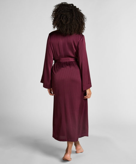 Kimono à rayures en satin, Violet